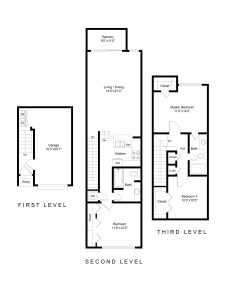 floor plan for the two bedroom apartment at The Palm Haven