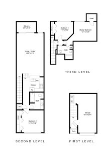 floor plan for the two bedroom apartment at The Palm Haven
